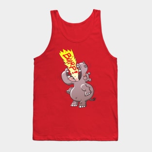 Bold chubby hippopotamus burping loudly with no shame at all Tank Top